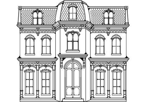 Victorian Home Coloring Page